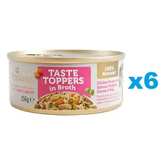 APPLAWS Taste Toppers Vištienos krūtinėlė, lašiša, moliūgas sultinyje 6x156 g
