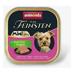 Animonda Vom Feinsten Dog Mini Adult jautiena, antiena, raudonėlis, drėgnas maistas šunims 100 g