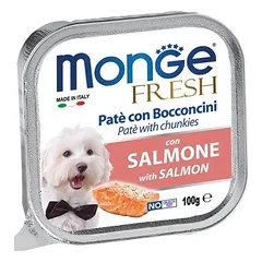Monge Fresh paštetas šunims su lašišos gabalėliais 100g