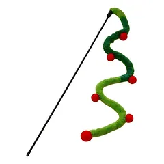 Hippie Pet kačių žaislas, meškerė,žalia/raudona, 50 cm