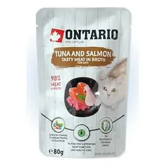 ONTARIO tuna & salmon – konservai katėms su tunu ir lašiša sultinyje
