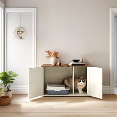 Kačių namelis su išimama pertvara, 80x53x50 cm — 2 nuotrauka