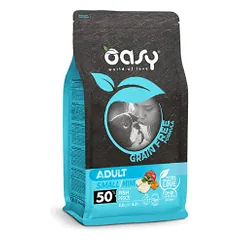 Oasy Grain Free Adult Mini Fish begrūdis sausas pašaras su žuvimi šunims