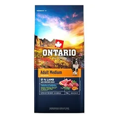 Ontario Dog Adult Medium Lamb and Brown Rice 12 kg
