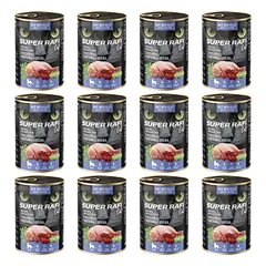SUPER RAFI Cat su stručiu ir triušio kepenėlėmis 12x400g drėgna maistas katėms