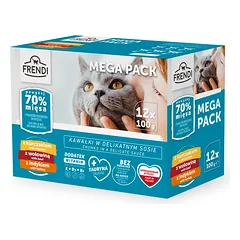 Frendi paketėliai katėms (vištiena / jautiena / kalakutiena) 12x100g