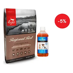 Orijen Regional Red 11,4kg + LAB V Lašišų aliejus šunims ir katėms 500ml