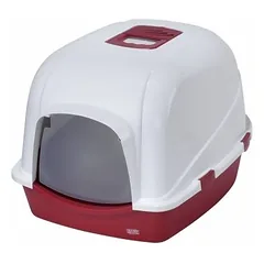 Europet Bernina uždaras tualetas jumbo, bordo, 70x56x46 cm