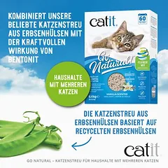Catit Go Natural! žirnių + bentonito kraikas, vanilės, 6,4 kg — 5 nuotrauka