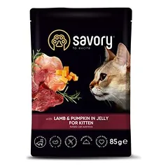 Savory Nassfutter für Kitten mit Lamm & Kürbis