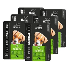 SUPER BENO Junior visų veislių šuniukų paketėlis su kalakutiena 6x100g