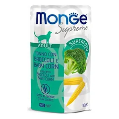 Monge Supreme Tuna With Broccoli & Baby Corn Adult konservai katėms, 80 g