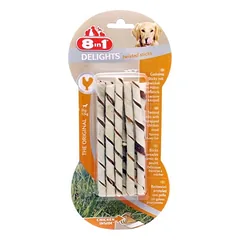 8IN1 Delights Twisted Sticks vištienos lazdelės kramtymui 10 vnt.