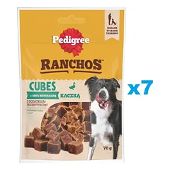 PEDIGREE Ranchos Cubes 7x70 g papildomas ėdalas suaugusiems šunims su antiena