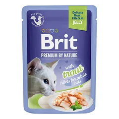Brit Premium Cat Delicate Trout in Jelly  konservai  katėms su  upėtakiu drebučiuose 85g x 24