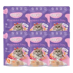 MOOCHIE Hairball Control su krevetėmis 6x70 g plaukų kamuoliukų mažinimas