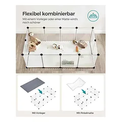 Gyvūnų aptvaras iš baltų plastikinių ploksčių, su grindų plokštėmis — 5 nuotrauka