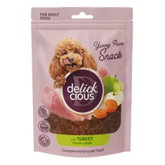 Delickcious Yummy Paws skanėstai su kalakutiena ir morkomis šunims