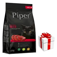 DOLINA NOTECI Piper Animals su jautiena katėms 3kg + Staigmena katei