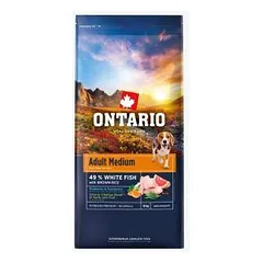 Šunų ėdalas – Ontario Adult Medium, su žuvimi ir rudaisiais ryžiais, 12 kg