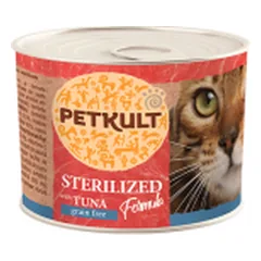 Petkult Sterilized konservai katėms su tunu, 185 g