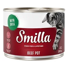 Smilla jautienos puodeliai, drėgnas maistas katėms, ekonominė pakuotė 24 x 200 g — 3 nuotrauka