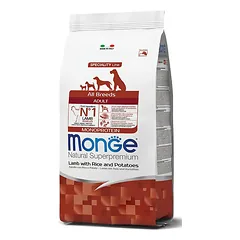 Monge Natural Superpremium All Breeds Adult Lamb, Rice & Potatoes sausas maistas šunims