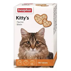 Beaphar Kitty’s + Taurine + Biotin vitaminizuotas papildomas maistas katėms su taurinu ir biotinu, 180 tablečių