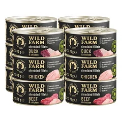 WILD FARM Fillets Mišrių skonių rinkinys 12x70g – be grūdų šlapias kačių maistas, filė sultinyje