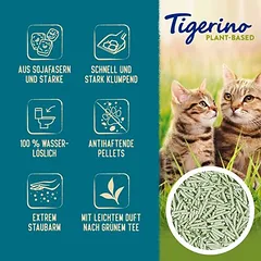 Tigerino Plant-Based tofu kraikas katėms – žaliosios arbatos kvapas, Ekonominė pakuotė 2 x 7 l (9,2 kg) — 2 nuotrauka