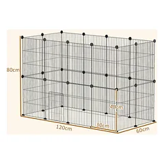 Gyvūnų aptvaras PawHut 120x60x80cm., juodos spalvos — 3 nuotrauka