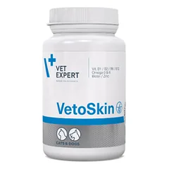 VETEXPERT VetoSkin pašaro papildas šunims ir katėms, odai ir kailiui N90 
