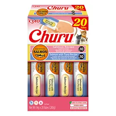 Churu kreminis skanėstas katėms su lašiša ir tunu 20 vnt