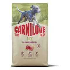 Carnilove True Fresh Dog Duck Junior Large Breed sausas maistas šuniukams lielo veislių, 4 kg