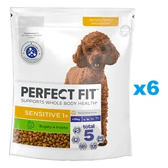 PERFECT FIT Sensitive 1+ sausas visavertis pašaras suaugusiems mažų veislių šunims su daug kalakutienos 6x825g