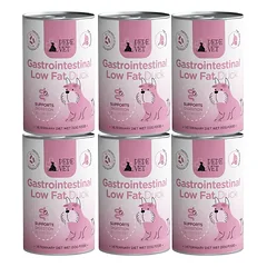 PAKA ZWIERZAKA PEPE Vet Gastrointestinal Low Fat Duck 6x400 g šlapias šunų maistas, gerinantis virškinimo sistemos veiklą