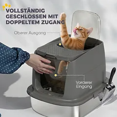 Katinų tualetas tamsiai pilkas-juodas — 5 nuotrauka