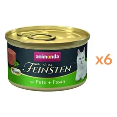 ANIMONDA Vom Feinsten Mousse z indykiem i bażantem 6x85 g mus dla kotów
