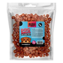 Bubu Pets mini rabbit pollock rolls 500g – minkšti triušienos suktinukai