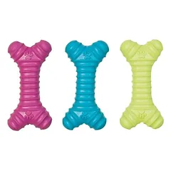 Flamingo Gummi Squeaky Knochen mit Pfötchen