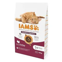 Sausas kačių ėdalas - IAMS CAT Advanced Nutrition Sensitive Digestive Turkey 10 kg