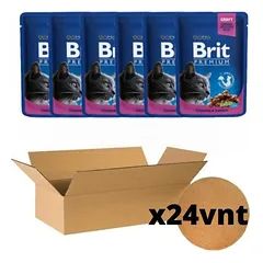 Brit Premium Chicken & Turkey konservai katėms su vištiena ir kalakutiena, dėžė 24 vnt — 2 nuotrauka