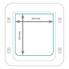 SureFlap montavimo adapteris, Montavimo adapteris XXL stiklui, baltas (BE katės durelių) — 3 nuotrauka