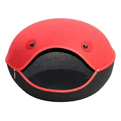 Pettimania Katzenhöhle Filz in Froschform schwarz/rot
