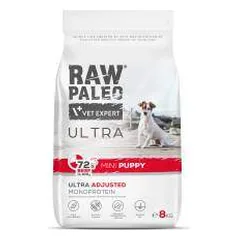Raw Paleo Vet Expert Ultra Beef Mini Puppy begrūdis, sausas maistas šuniukams, 8 kg