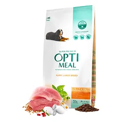 Optimeal™ Visavertis sausas maistas didelių veislių šuniukams – kalakutas 12kg – 20kg.