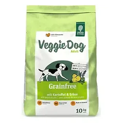 Green Petfood VeggieDog Grainfree begrūdis sausas pašaras šunims su bulvėm ir žirniais, 10 kg