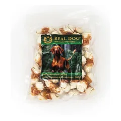 Real Dog SNACKS Kaulas su mazgais, apsuktas vištiena 500g