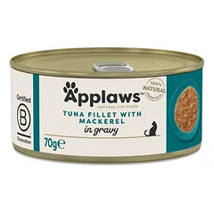 APPLAWS Cat Adult Tuna with Mackerel in Gravy filet sušių tuno su skumbre padaže 70 g