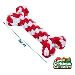 Nobleza kalėdinis virvinis kaulas žaislas šunims, 20 cm — 3 nuotrauka
